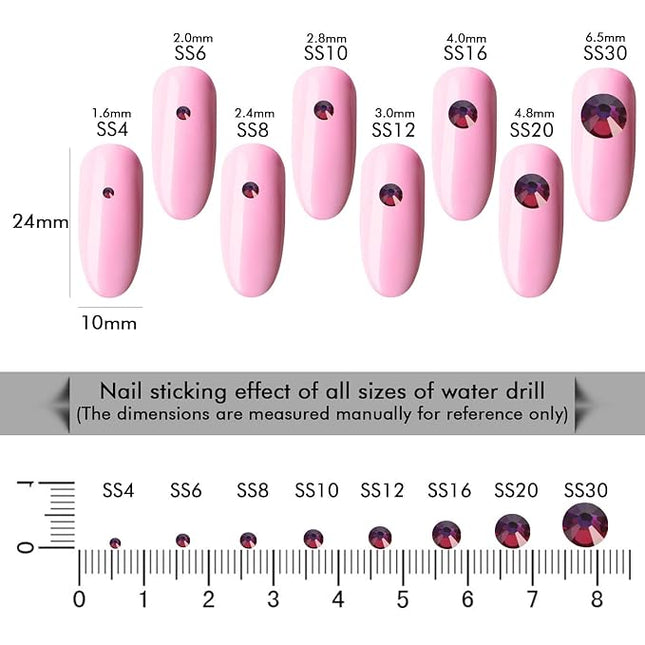 1440Pcs Blue Blaze Crystal Rhinestones,Glass Flatback Rhinestones Small Gemstones for Nail Face Makeup Art Crafts Clothes Decoration -(SS8,2.4mm,Blue Blaze)