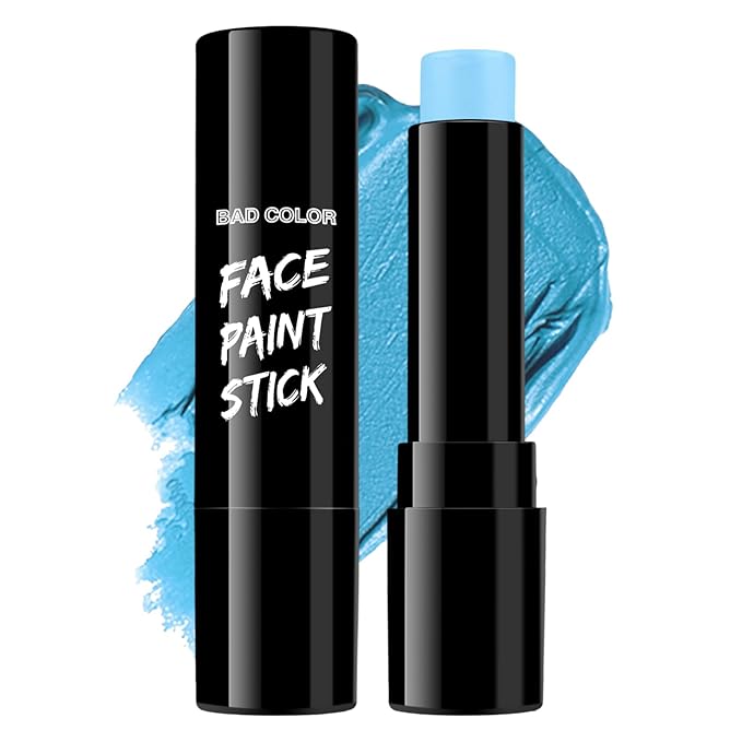 BAD COLOR Light Blue Face Body Paint, Pale Blue Eye Black Stick for Football/Baseball/Softball, Hypoallergenic Grease Sticks for Corpse Bride Halloween SFX Avatar Sally Makeup