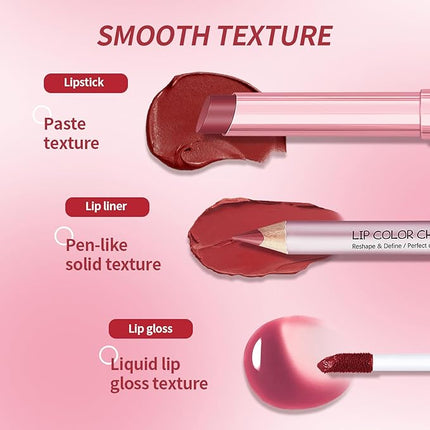 3PCS Black Lip Liner and Lipstick Set – Bold Matte Lipstick, Precision Liner & High-Shine Gloss for Gothic, Halloween, Cosplay & Editorial Looks – Long-Lasting, Smudge-Proof Lip Makeup Kit (Black)