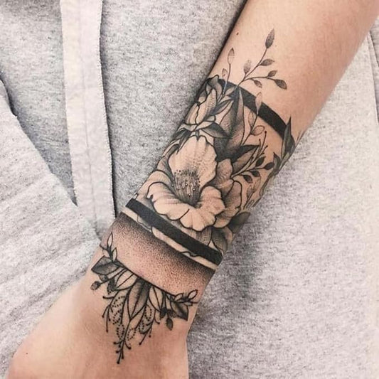 Large Temporary Tattoos Women Temporary Neck Tattoos Temporary Realistic Flower Chest Tattoo for Adults (Temporary Tattoos Sticker 16)