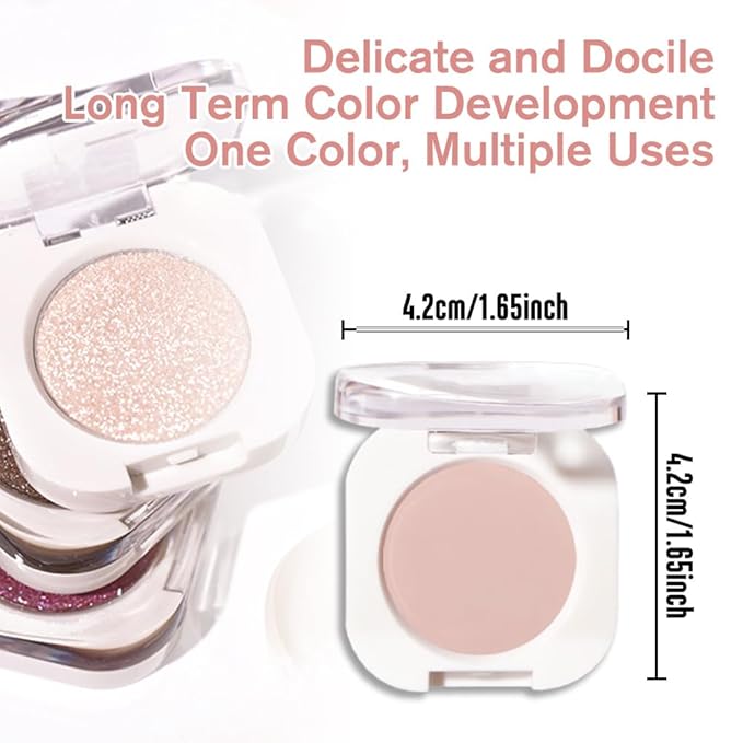 Nude Beige Tan Single Eyeshadow Makeup, Neutral Powde Eye Shadow for Women, Dusty Pink Matte Singles Eyeshadow Palette Pigmented Waterproof, sombras para ojos, Girls Monochrome Eyeshadows Gift