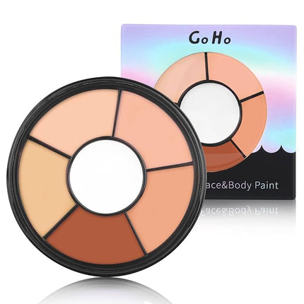 Go Ho 6 Colors Flesh Face Body Paint,Cream Washable Formula Face Painting for Halloween Cosplay,Body Paint SFX Makeup Palette,Professional Face Paint Vampire Zombie Makeup