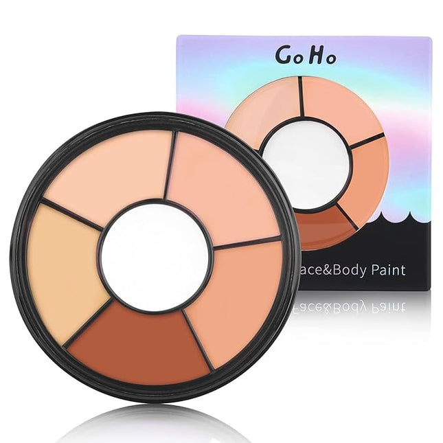 Go Ho 6 Colors Flesh Face Body Paint,Cream Washable Formula Face Painting for Halloween Cosplay,Body Paint SFX Makeup Palette,Professional Face Paint Vampire Zombie Makeup