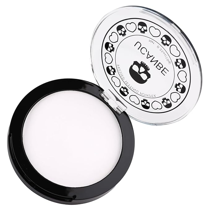 UCANBE White Pressed Setting Powder for Special Effects & Halloween Makeup, Translucent Matte Finishing Powder, Baking White Face Powder for Long Lasting Coverage, Portable Compact