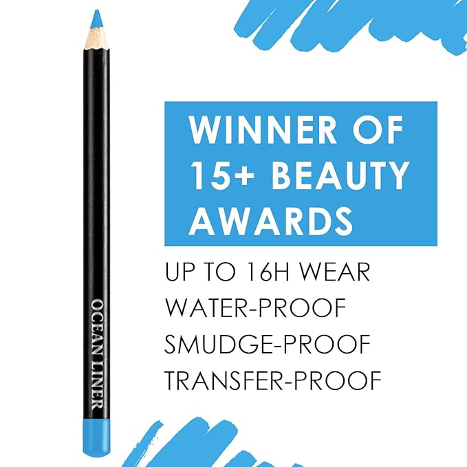 Vera Moore Slim Eye Liner Pencil, Smooth Formula, Hypoallergenic and Vegan, Smudge-Proof and Waterproof Application, Bold and Defined Lines Eyeliner, (0.05 Oz) (Ocean Eyeliner)