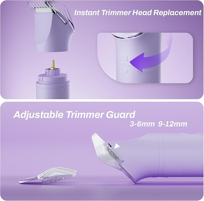 Bikini Trimmer for Women, 3 in 1 Electric Razors for Women - Cordless Body Shaver for Trip - IPX7 Waterproof with LED Display, Ceramic Blade, Rechargeable Lady Trimmer for Underarm Body Leg Face
