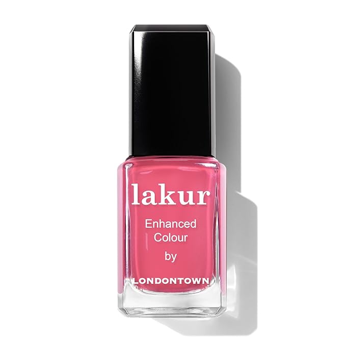 LONDONTOWN lakur Nail Polish - Chip-Resistant, Non-Toxic, Conditions & Hydrates Nails | Glossy Flamboyant Pink, Electric Flamingo, .40 fl oz