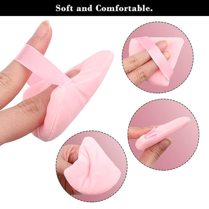 8Pcs of Triangular Powder Puff Makeup Sponges, Made of Super-soft Velvet, Designed for Contouring, Eye, and Corner, Beauty Blender Foundation Mixing Container.