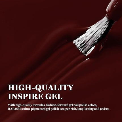 RARJSM Burgundy Gel Nail Polish 1PCS 15ML Long Lasting Opaque Milky Deep Wine Red Creamy Gelpolish Soak off U V Curing Required Nail Art French Manicure Salon DIY at Home