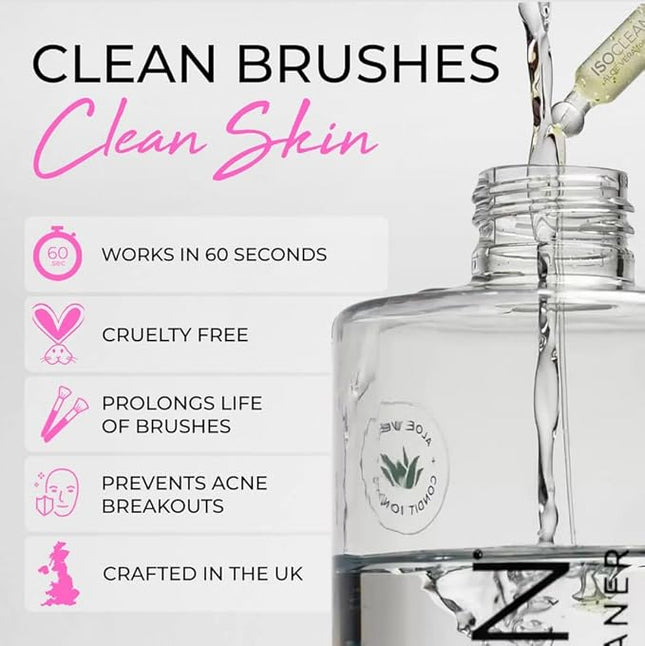 ISOCLEAN Professional Brush Cleaner 9 fl oz - Spray Top Makeup Brush Cleaner for Cosmetic Tools, Cleans Bristles, Scented No-Rinse Formula Dries in 60 Seconds, Vegan, Not Tested on Animals