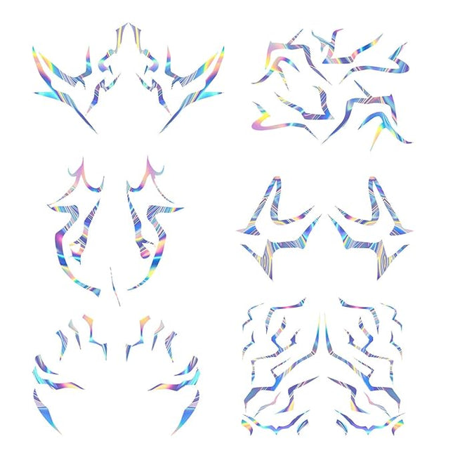 Movie Hunters Rumi Temporary Tattoos Anime Purple Temporary Tattoos Dance Cosplay Tattoos Stickers Prop Halloween Cosplay Accessories Waterproof(Colorful Laser) 8 sheets