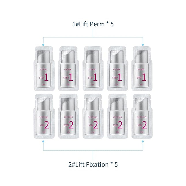 Fast Perm Lash Lift Kit Eyelash Perm Kit Perm&Setting Lotion (Quantity: 2×5 Packs)