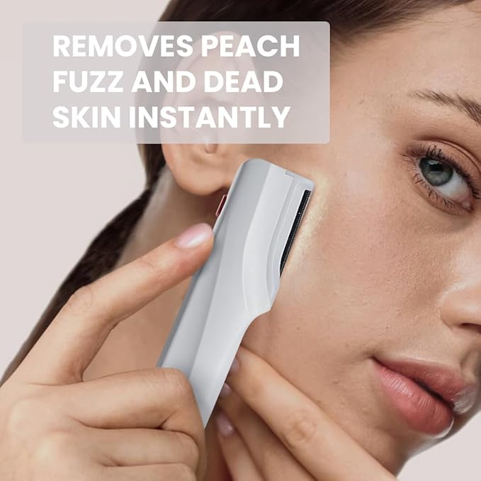 Electric Dermaplaning Tool for Face - Professional Exfoliation and Peach Fuzz Removal | Painless Facial Hair Remover for Smooth, Radiant Skin