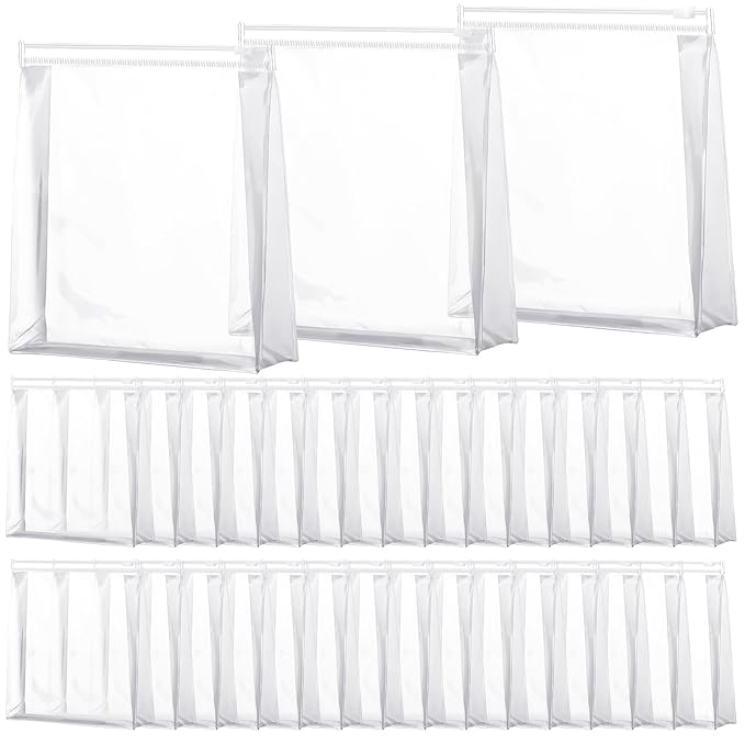 Xuniea 50 Pcs Mini Clear Makeup Bag Small Clear Zipper Pouch Travel Plastic Cosmetic Organizer Waterproof for Toiletries Swimsuit Bikini Bathing Suit(7.1'',Transparent)