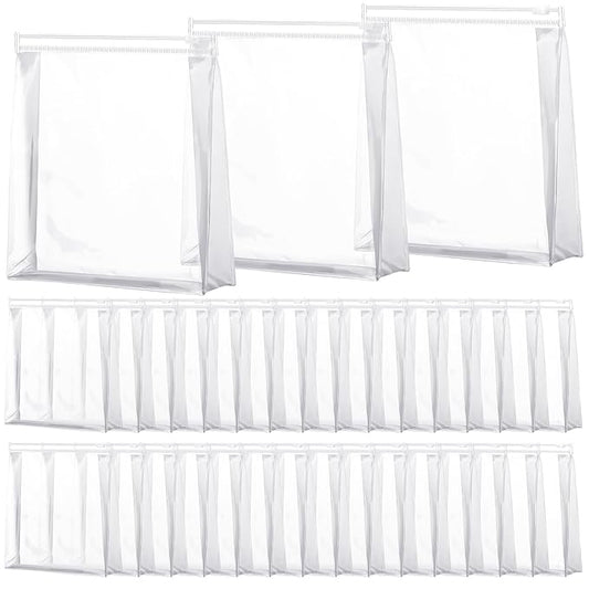 Xuniea 50 Pcs Mini Clear Makeup Bag Small Clear Zipper Pouch Travel Plastic Cosmetic Organizer Waterproof for Toiletries Swimsuit Bikini Bathing Suit(7.1'',Transparent)