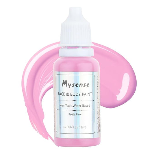 Mysense Pastel Pink Face Body Paint,Water Based Washable Cream Body Paint for Adults and Children,Pink Face Painting for Halloween Special Effects Cosplay Makeup,0.6oz