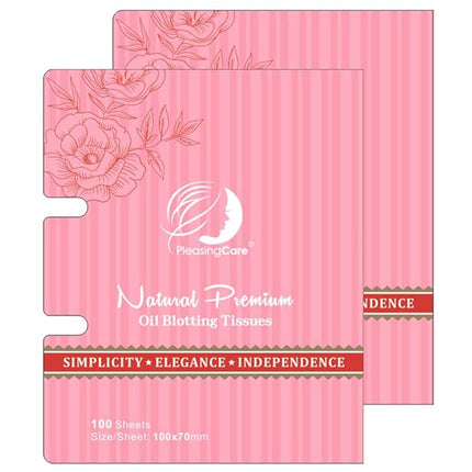 Natural Facial Oil Absorbing Tissues - Face Oil Blotting Paper Sheets (Rose - 2 Pack)