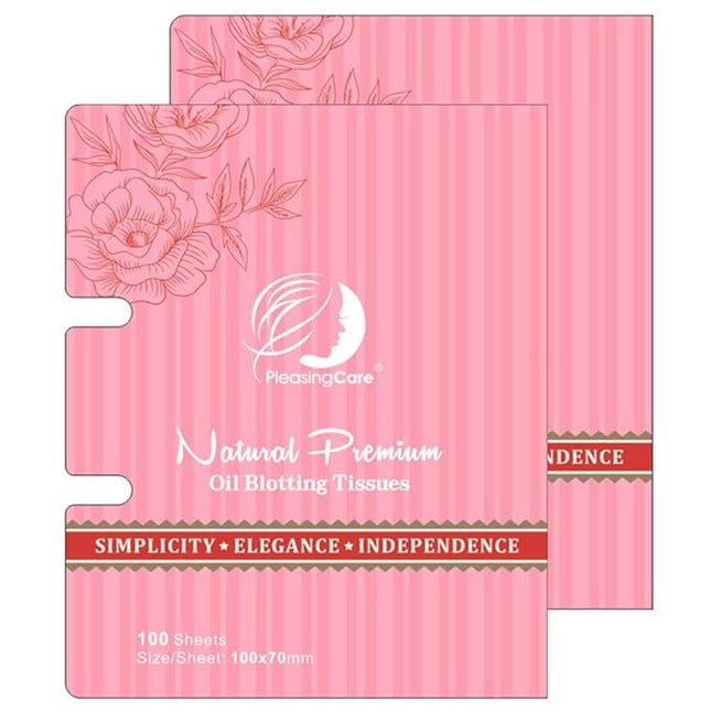 Natural Facial Oil Absorbing Tissues - Face Oil Blotting Paper Sheets (Rose - 2 Pack)