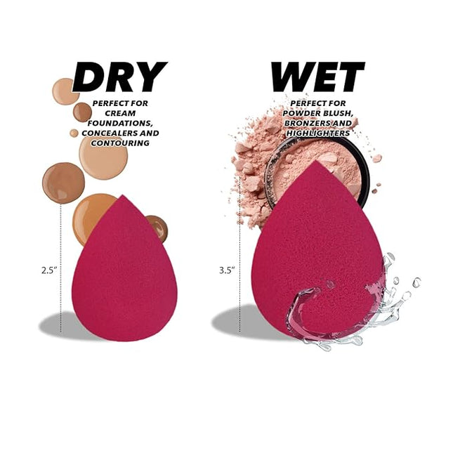 Beauty Sponge for Foundation & Concealer – Soft Latex‑Free Makeup Blender for Smooth, Streak‑Free Application – Expands When Wet, Easy to Clean – For Liquid, Cream & Powder