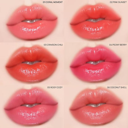 YNM Candy Gloss Balm 3g (03 CRIMSON CHILI, 3g) (+9 colors) K-beauty, Tinted, Color Lipstick Balm, Glossy, Moisture, korean, Jello lips, Non-Sticky and Long-lasting