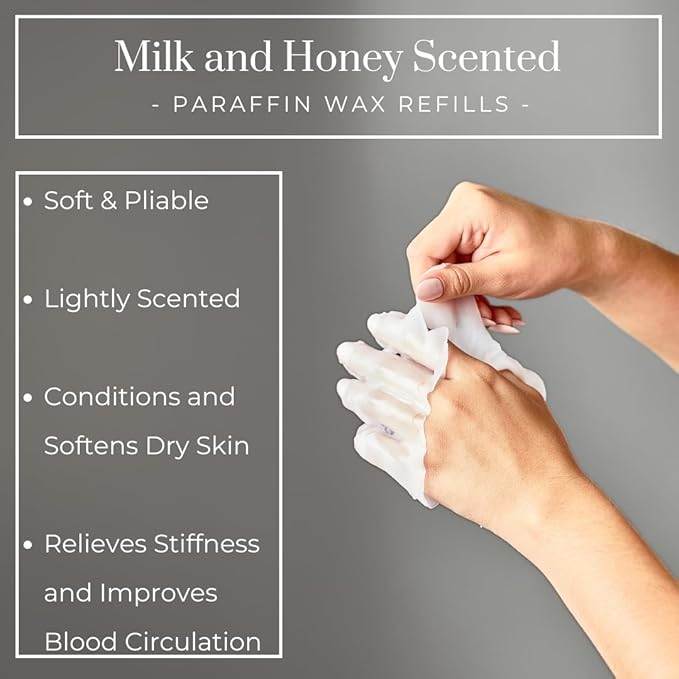 6lb Milk and Honey Scented Paraffin Wax, Paraffin Wax for Hand and Feet, Use with any Paraffin Wax Machine for Hand and Feet, Paraffin Wax Refills for Paraffin Baths, Parrafin Wax Blocks