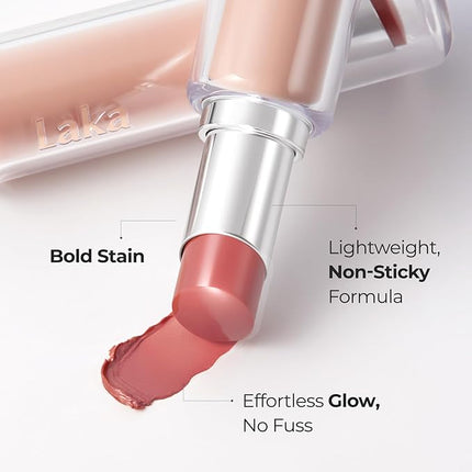 Laka 24HR Bonding Glow Lipstick, 3.7g/0.13oz., Long Lasting High-Shine Lipstick with Rich Color & Glassy Finish (#219 Fairy)