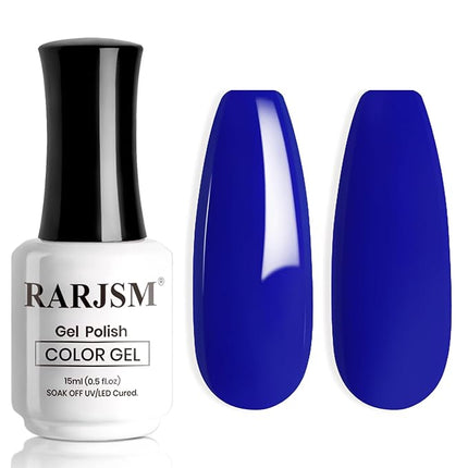 RARJSM Royal Blue Gel Nail Polish 1PCS 15ML Long Lasting Opaque Deep Blue Milky Creamy Gelpolish Soak off U V Curing Required Nail Art French Manicure Salon DIY at Home