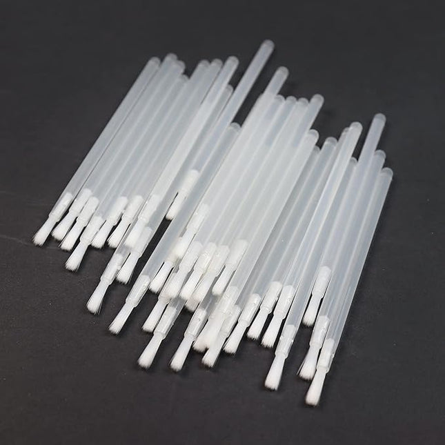 100 Pcs Disposable Makeup Lip Brushes Lipstick gloss brush Lip Gloss Applicators with Soft Brush Head Cosmetic Lip Brush Wands mini paint brushes for cookies (Transparent)