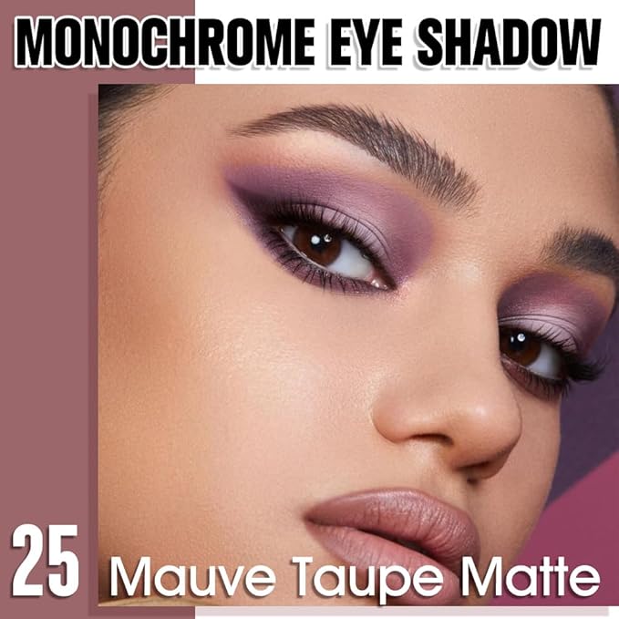 Mauve Taupe Single Matte Eyeshadow Makeup, Neutral Powde Eye Shadow for Women, Brownish Purple Matte Singles Eyeshadow Palette Pigmented Waterproof, sombras para ojos,Girls Eyeshadows Gift 25#