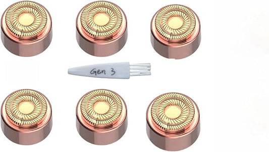 Generation 3 Replacement Heads for Finishing Touch Flawless Gen 3 Facial Hair Remover – Double Halo Blades, 6 Pack