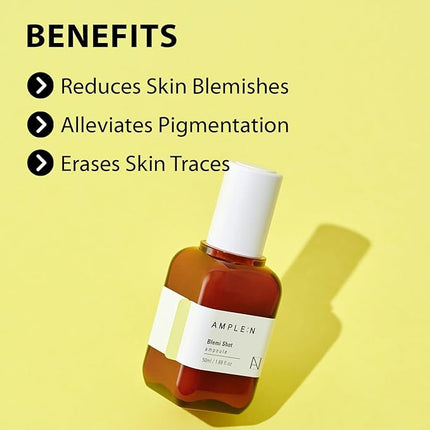 AMPLE:N Blemi Shot Serum – 7 Days Dark Spot Corrector Remover Serum for Face – F or a Brighter & Appearance – Diminishes Dark Spots & Visibly Firms – Niacinamide & Vitamin C, 1.69 fl.oz.