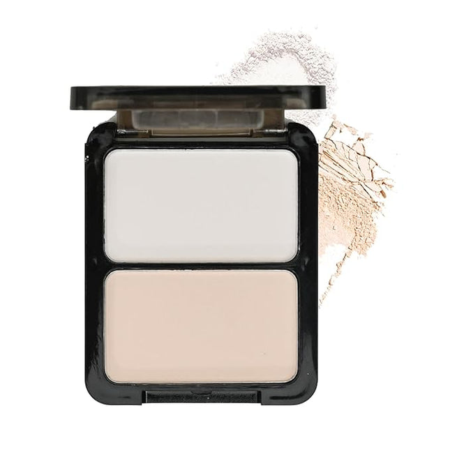 K'APEINE Nude Eyeshadow Light Pink Beige Ivory Duo Face Highlight Bronzer Powder Makeup Matte Mini Eye Shadow Palette Natural Base Eyeshadow Powder for older Women-01#