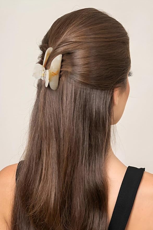 Acrylic Letter Hair Clips for Women - Monogram Hair Claw Alphabet Large Hair Clip, Fashion Glitter Claw Clips Elegant And Durable Hair Accessory, Letter O