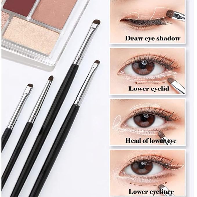 Mini Smudge Brush for Eyeliner,Eyeshadow Brushes,Eyeliner Brush for Powder Gel Cream Liquid Concealer, Eye liner Blending, Highlighting brush,Concealer Brush,Eye Makeup Brush Set