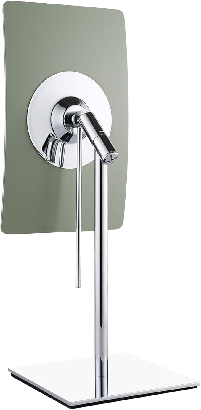 DOWRY 5X Tabletop Magnifying Makeup Mirror Adjustable Rectangular Vanity Mirror for Bedroom 304 Stainless Steel Polished Chrome