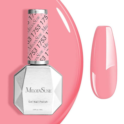 MelodySusie Pink Gel Nail Polish,0.5fl oz Nails Soak Off UV LED Pastel Pink Gel Polish Gift for Women Nail Art Manicure Salon DIY Nail Design Decoration at Home-1753