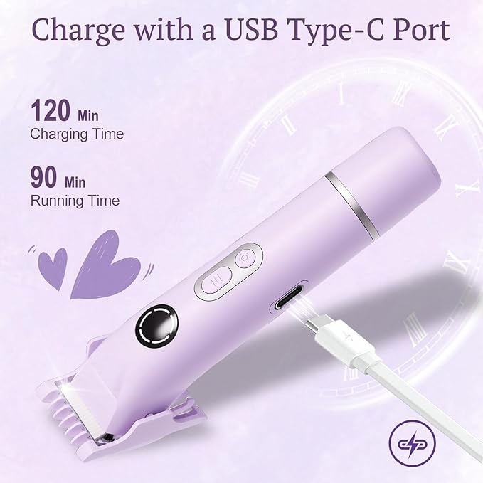 Dermave Bikini Shaver, 4-in-1 Bikini Trimmer for Women, Electric Razors with Dual Heads, Cordless Body Hair Trimmer, Rechargeable Pubic Hair Trimmer for Legs Body Facial Hair, Ceramic Blade