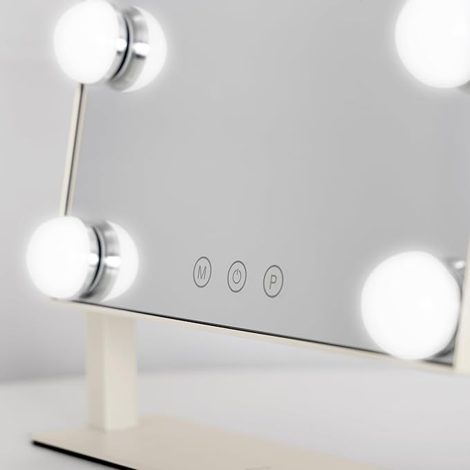 Zadro Hollywood Lighted Vanity Mirror with 9 LED Bulbs, 3 Color Light Settings, 360° Rotation Makeup Mirror Head (14" H x 12" W | 1X | Neutral)