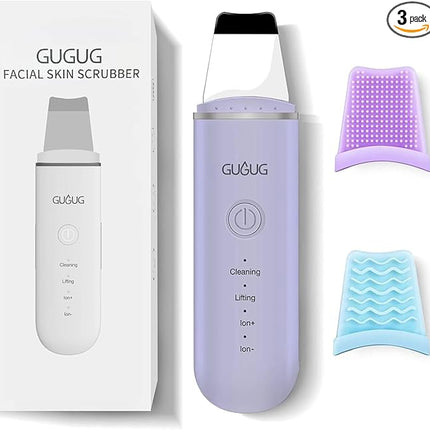 GUGUG Skin Scrubber Face Spatula, 4 Modes Skin Spatula Blackhead Remover Pore Cleaner-Purple