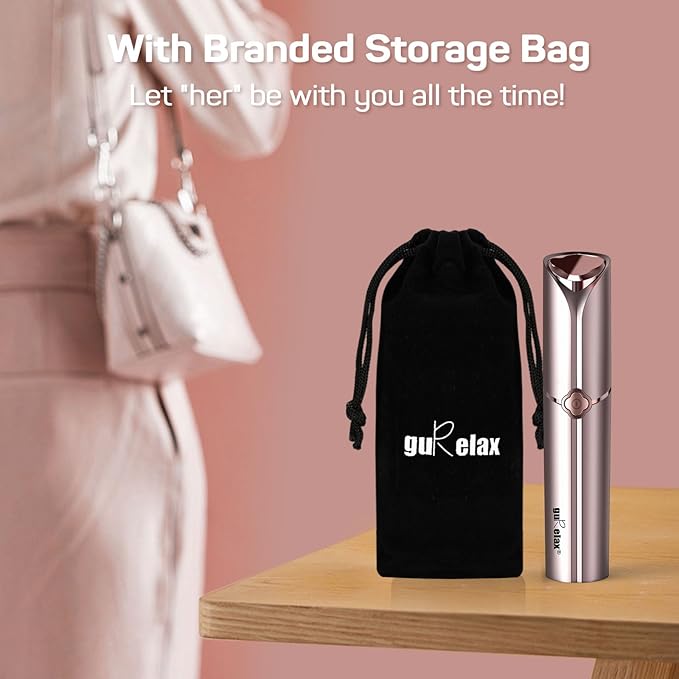 Facial Hair Removal for Women, Rechargeable Painless Facial Hair Remover for Face, Lip, Chin with a Velvet Bag