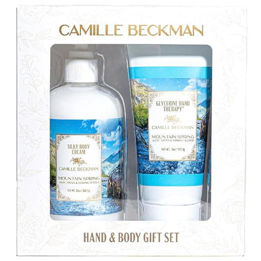 Camille Beckman Hand and Body Duet Set, Silky Body and Glycerine Hand Cream, Mountain Spring