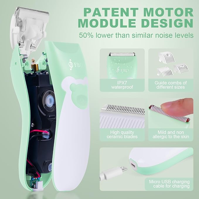 FBO Body Hair Trimmer Bikini Trimmer Electric Shaver - Rechargeable Electric Shaver - lPX7 Waterproof (Green)