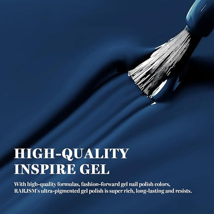 RARJSM Dark Ocean Blue Gel Nail Polish Creamy Teal Blue Gelpolish 15ML 1Pc Soak off Curing Required Nail Art French Manicure Salon DIY at Home Fall Winter