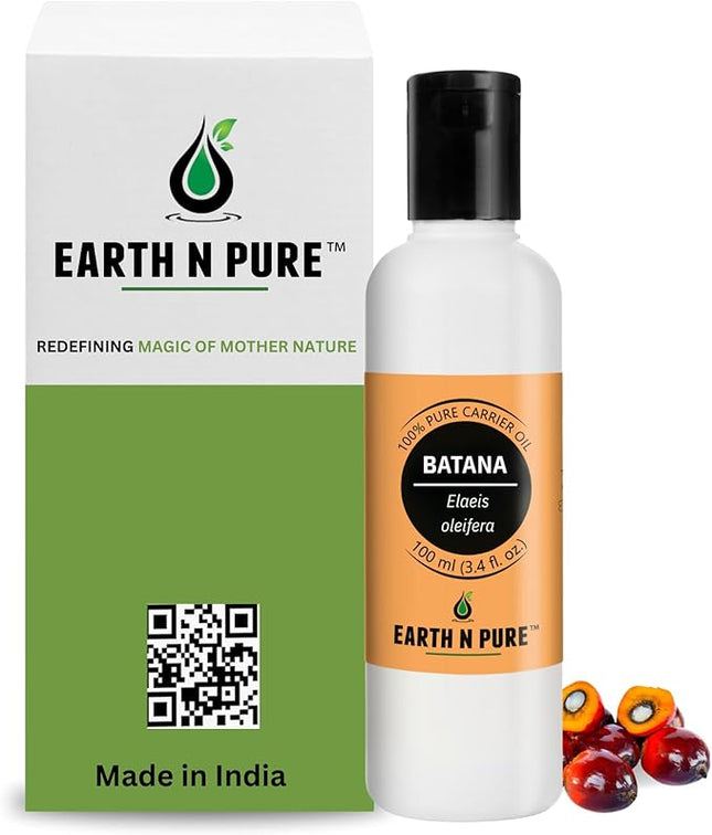 EARTH N PURE Batana Oil 100% Natural and Therapeutic Grade for Hair Growth and Healthy Skin 100 ML