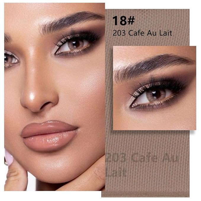 Light Brown Matte Single Eyeshadow Makeup Palette - Light Cocca Single Eye Shades | Creamy Pressed Powder for Easy Blending | Mini Travel Palette for Women | Everyday Natural Eye Makeup, 18#