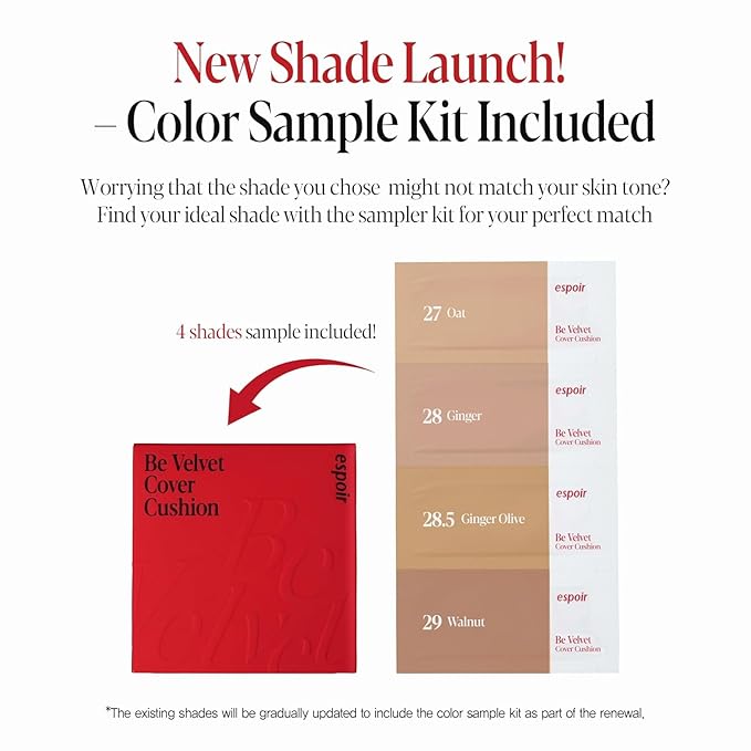 espoir [NEW] Be Velvet Cushion Foundation | Quick and Easy Coverage with Long-lasting Color by Zero Oxidation (#26 Honey, 0.46 Ounce (Pack of 1))