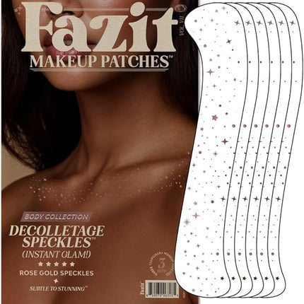 Fazit Makeup Patches - Rose Gold Decollatage Speckles - Glow Up Make-Up Patches - Cute Glitter Makeup Accessories For Women - Cosmetic Glitter