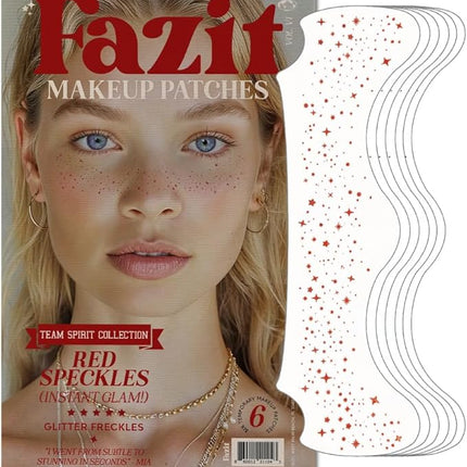 Fazit Makeup Patches - Red Speckles - Glow Up Make-Up Patches - Cute Glitter Makeup Accessories for Women - Cosmetic Glitter for Face