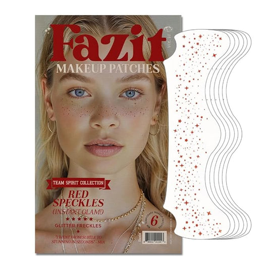 Fazit Beauty Face Makeup Patches - Waterproof Red Speckles - Temporary - 6 Count