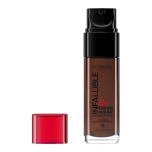 L'Oreal Paris Makeup Infallible Up to 32 Hour Fresh Wear Lightweight Foundation, 535 Espresso, 1 Fl Oz, Packaging May Vary